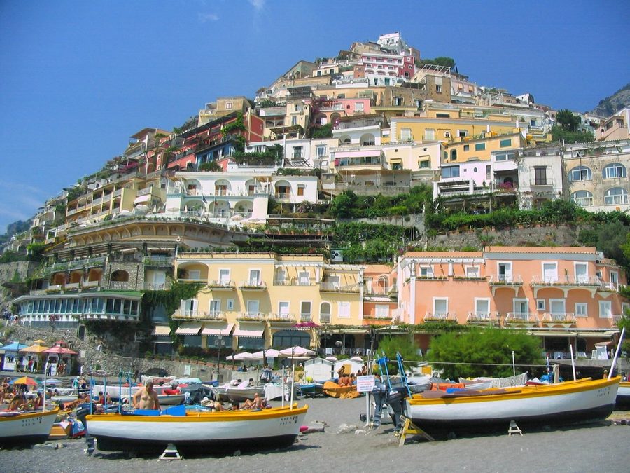 Positano seen from the beach